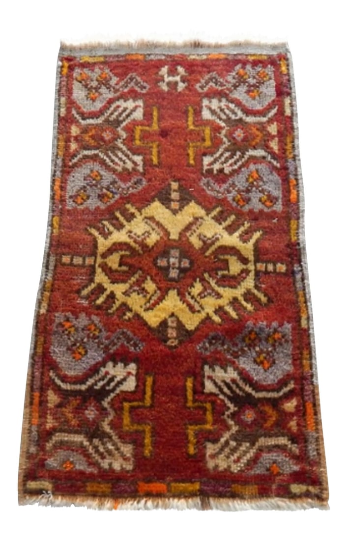 Hand Made Oushak MatRug Distressed Small Rug Door Runner 1"²6"³ × 2"²9 (1 of 7)
