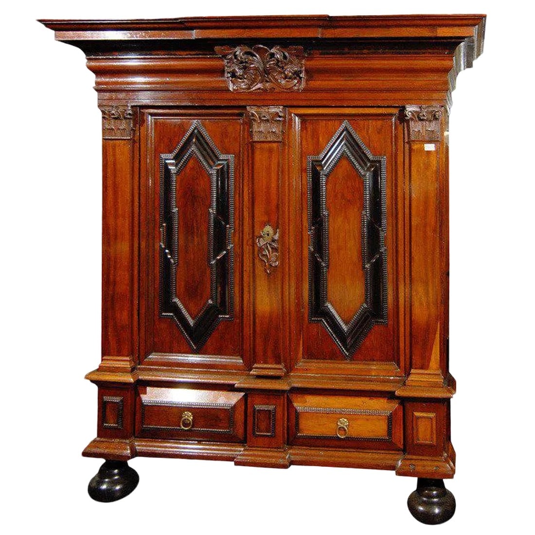 Swedish 18th Century Period Baroque Cabinet With Corinthian Pilasters (1 of 11)