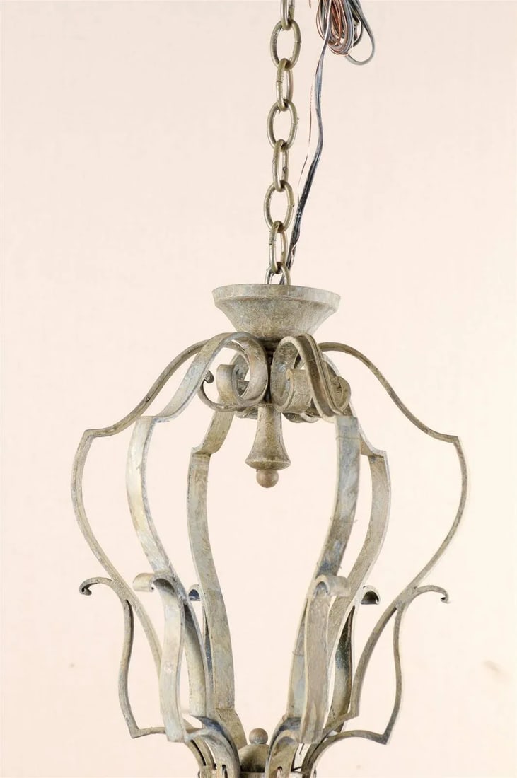French Mid-20th Century Painted Six-Light Chandelier - 7