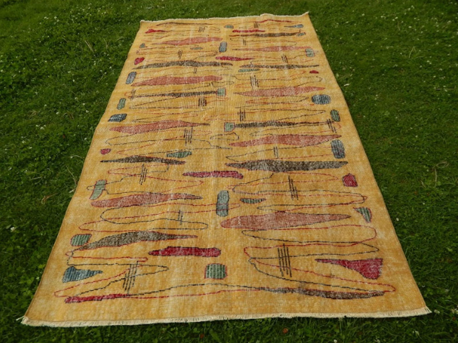 Vintage Zeki MÃ¼ren Rug With a Modern Design - Turkish Art Deco Rug 5"² × - 11