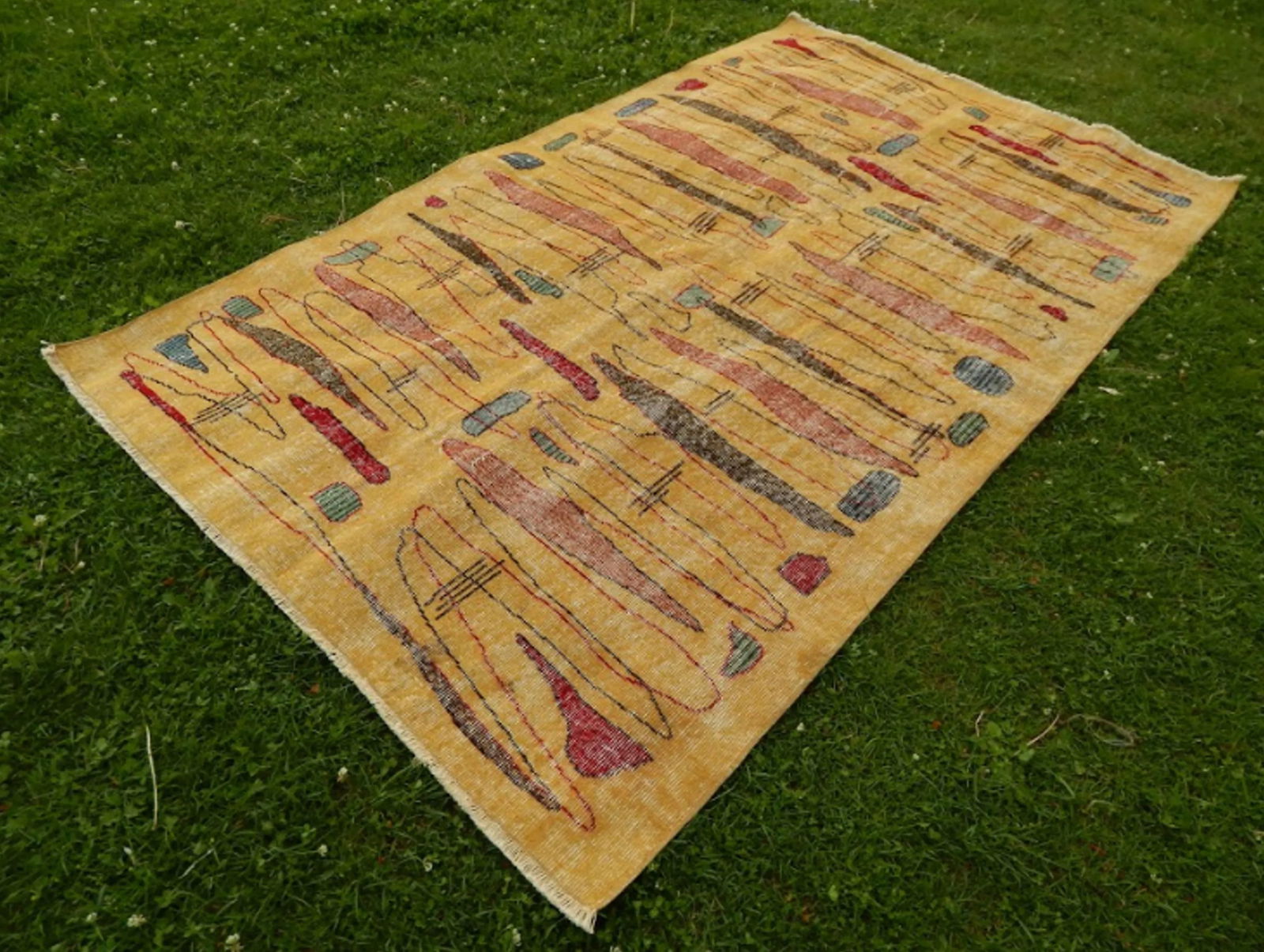 Vintage Zeki MÃ¼ren Rug With a Modern Design - Turkish Art Deco Rug 5"² × - 2