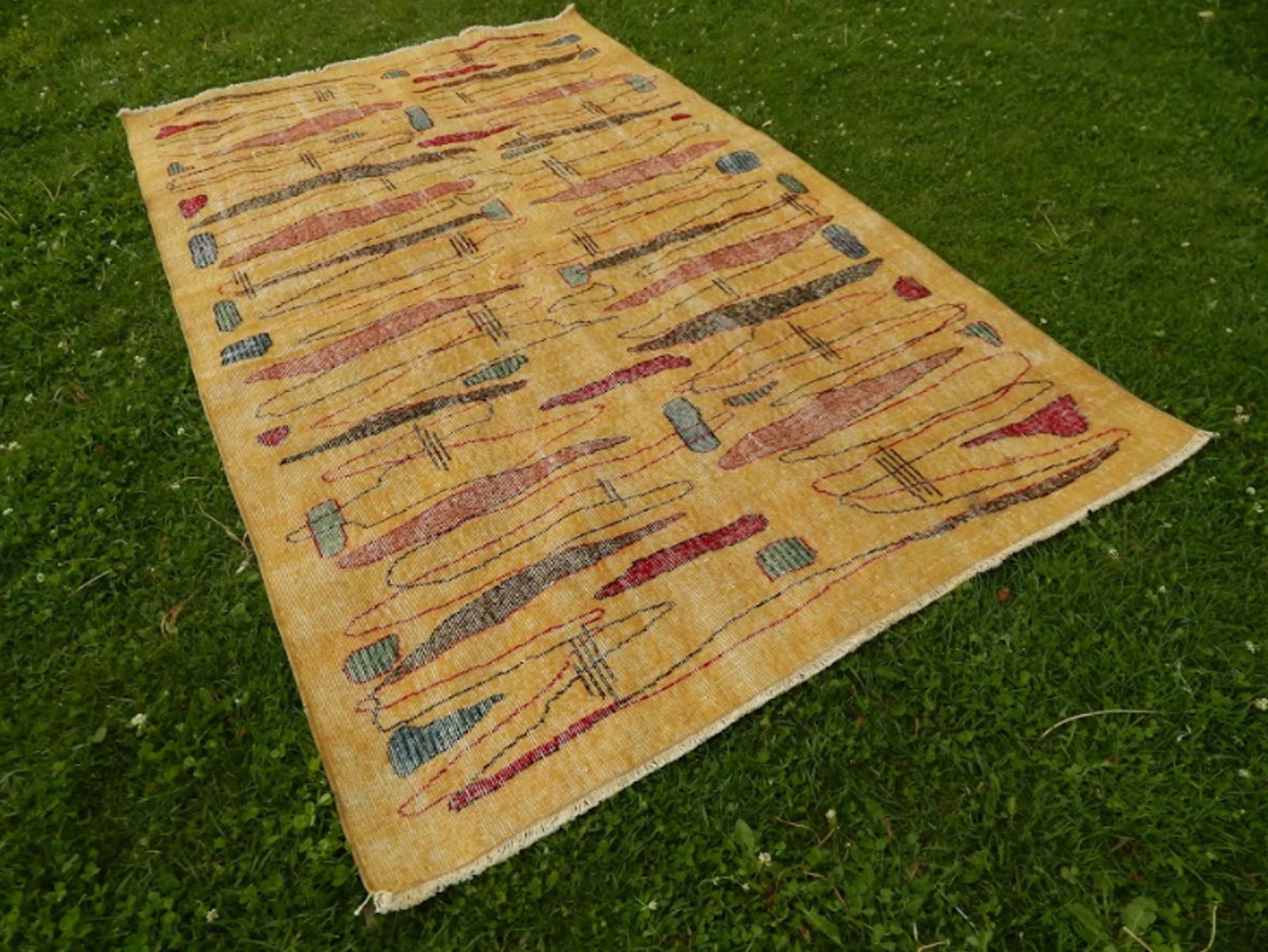 Vintage Zeki MÃ¼ren Rug With a Modern Design - Turkish Art Deco Rug 5"² × - 3