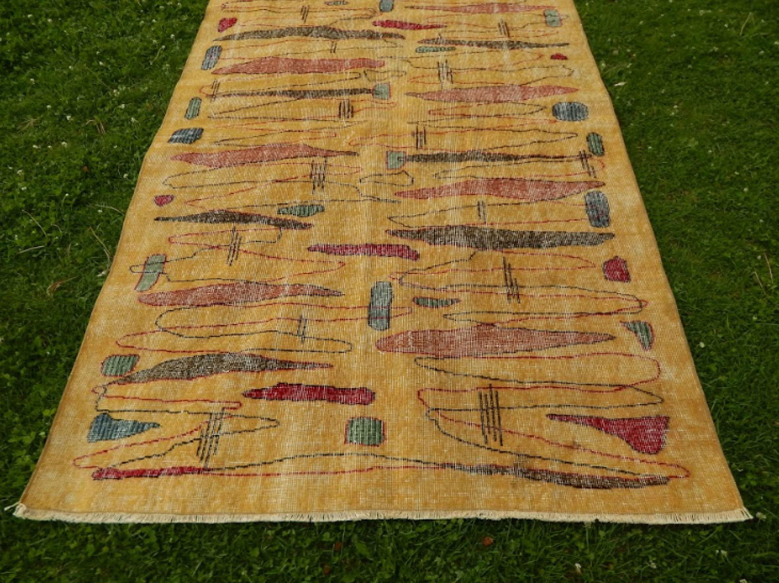 Vintage Zeki MÃ¼ren Rug With a Modern Design - Turkish Art Deco Rug 5"² × - 4