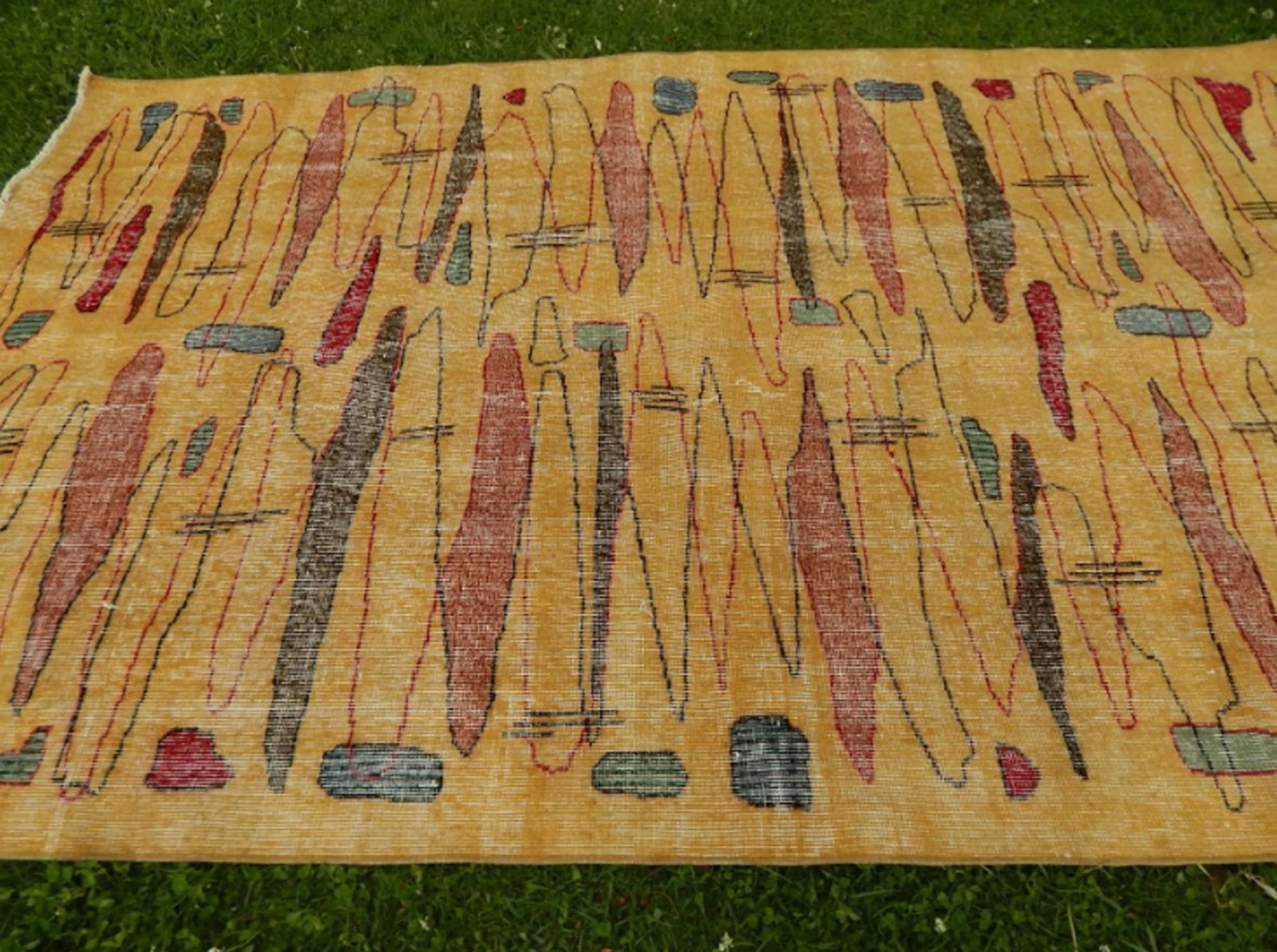 Vintage Zeki MÃ¼ren Rug With a Modern Design - Turkish Art Deco Rug 5"² × - 5