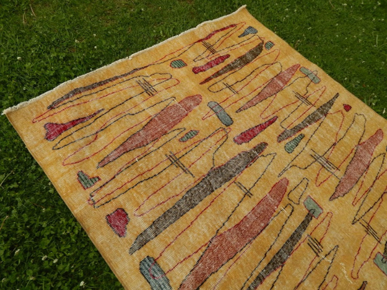 Vintage Zeki MÃ¼ren Rug With a Modern Design - Turkish Art Deco Rug 5"² × - 6