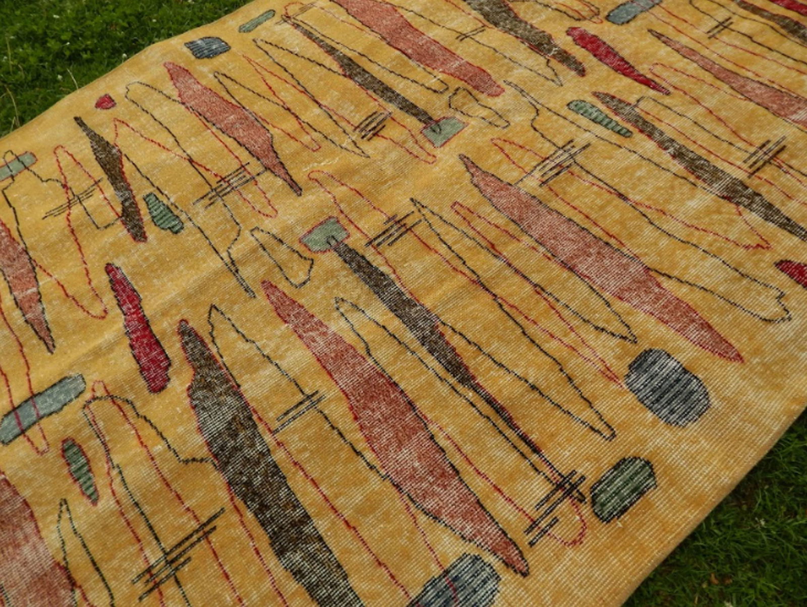 Vintage Zeki MÃ¼ren Rug With a Modern Design - Turkish Art Deco Rug 5"² × - 9