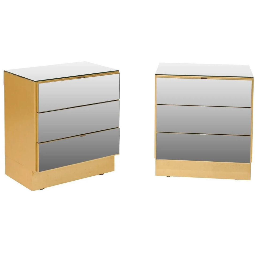 Modern Style Three-Drawer Mirrored Chests - A Pair - 11