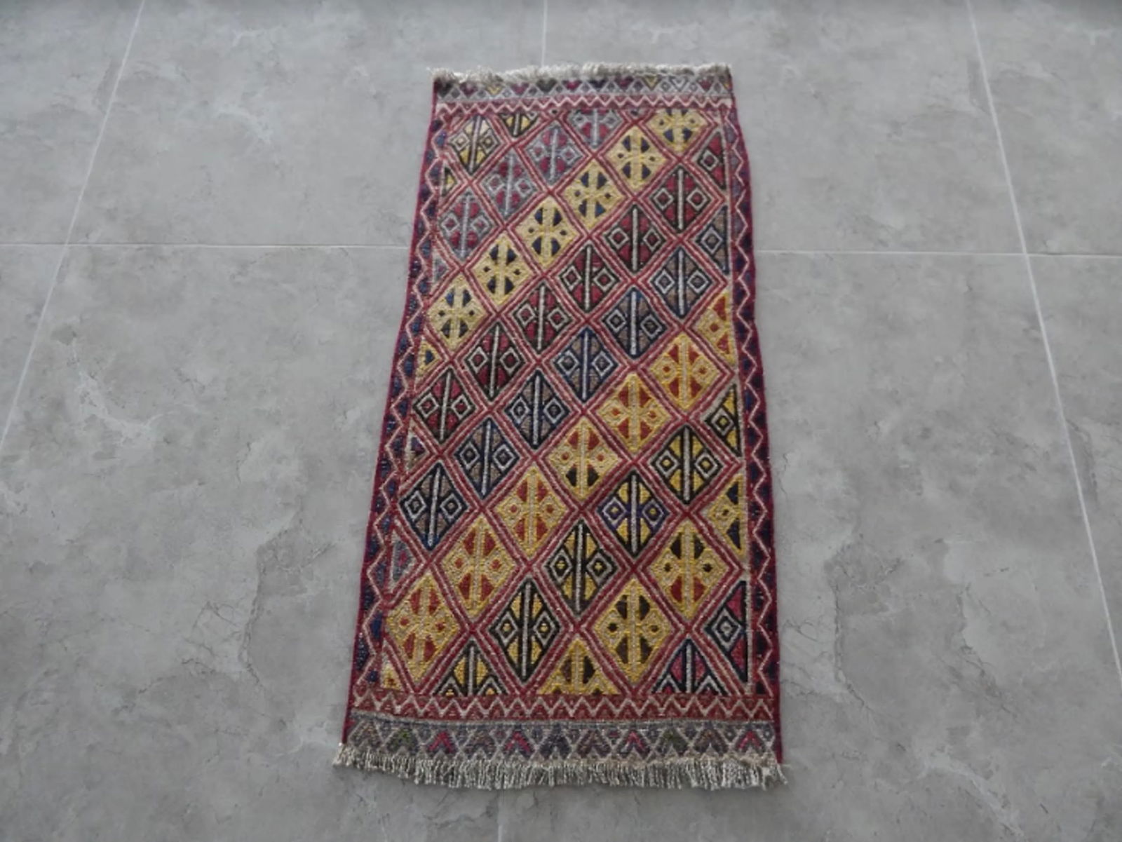 Vintage Turkish Yastik Petite Rug Hand Knotted Faded Runner 1"²5"³ × 2"²10"³ - 2