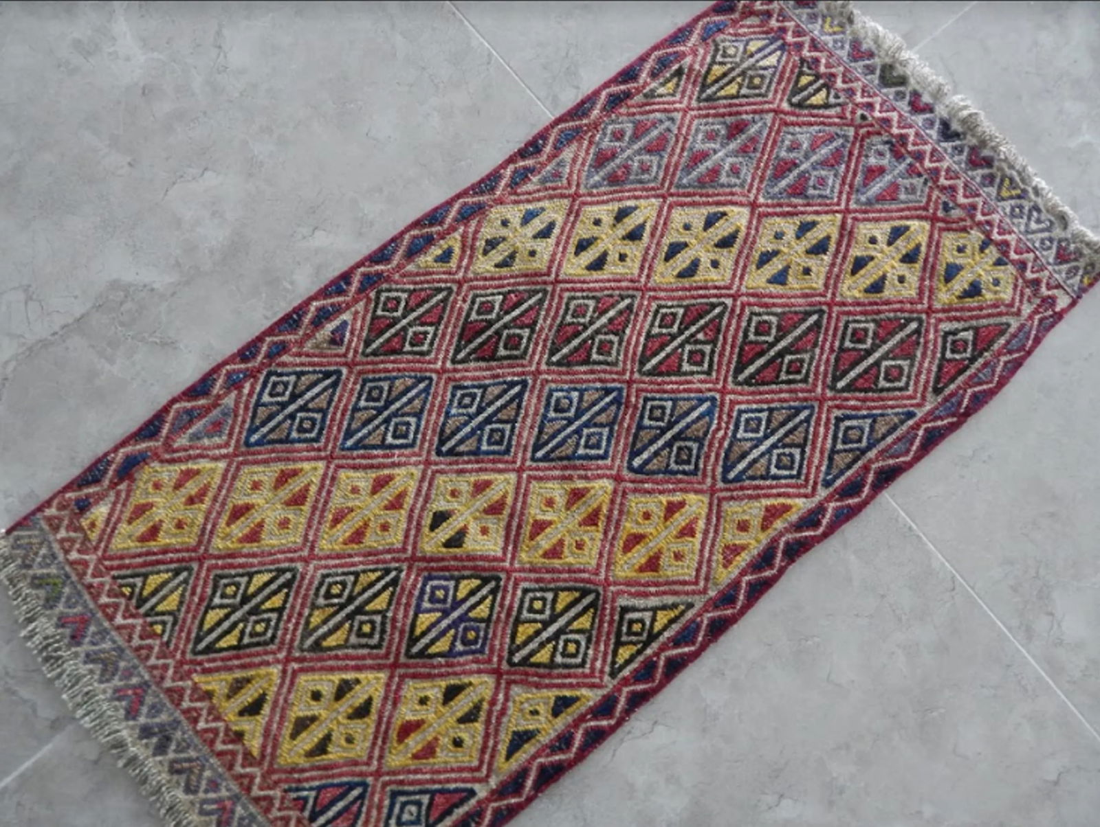 Vintage Turkish Yastik Petite Rug Hand Knotted Faded Runner 1"²5"³ × 2"²10"³ - 4