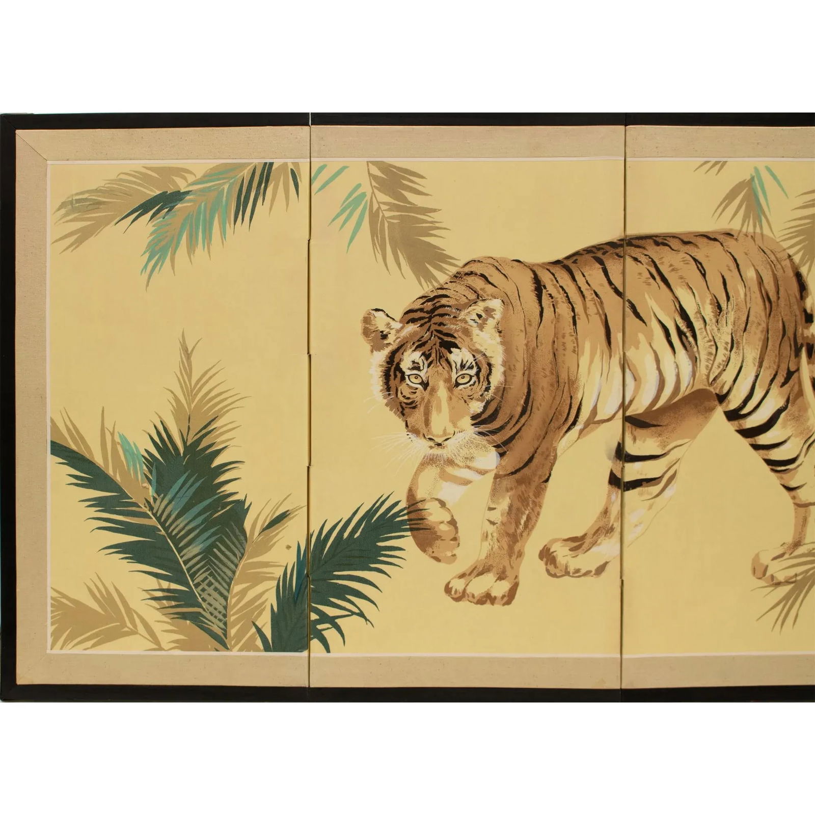 Circa 1980s Coastal Style Chinese Printed Silk Screen - 2