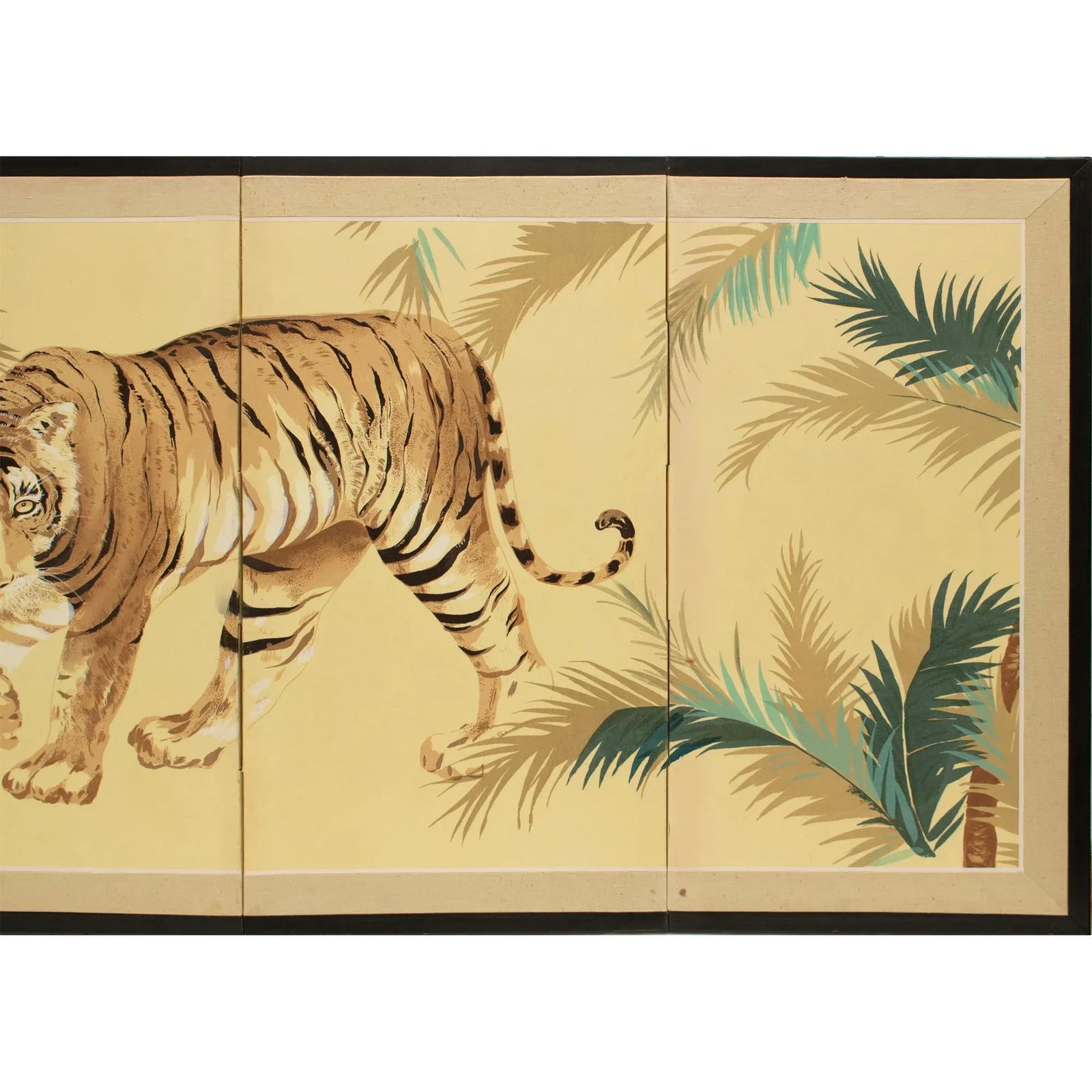 Circa 1980s Coastal Style Chinese Printed Silk Screen - 3