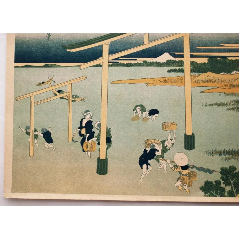 Hokusai "Bay of Nobuto", 19th - Early 20th C. Woodblock Re-Print - 4