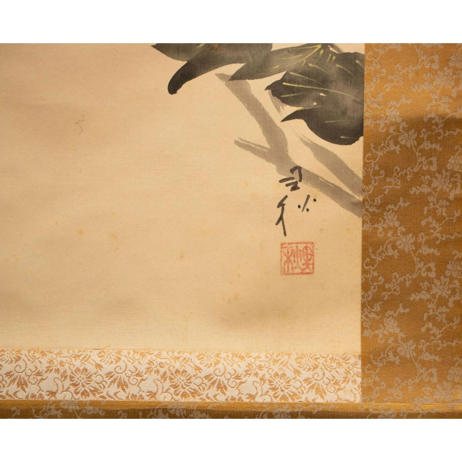 Post-1940 Showa Era Japanese Scroll Painting "Peonies" - 8