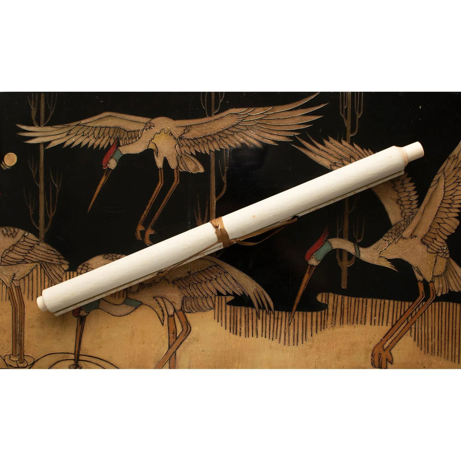 Post-1940 Showa Japanese Silk Scroll Painting "Peony Flower and Sakura" - 9