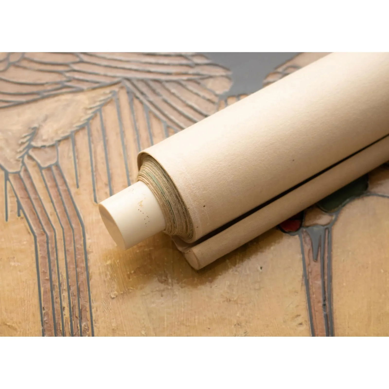 Early Showa Era Japanese Monochrome Scroll Painting "Sparrow and Camellia" - 11