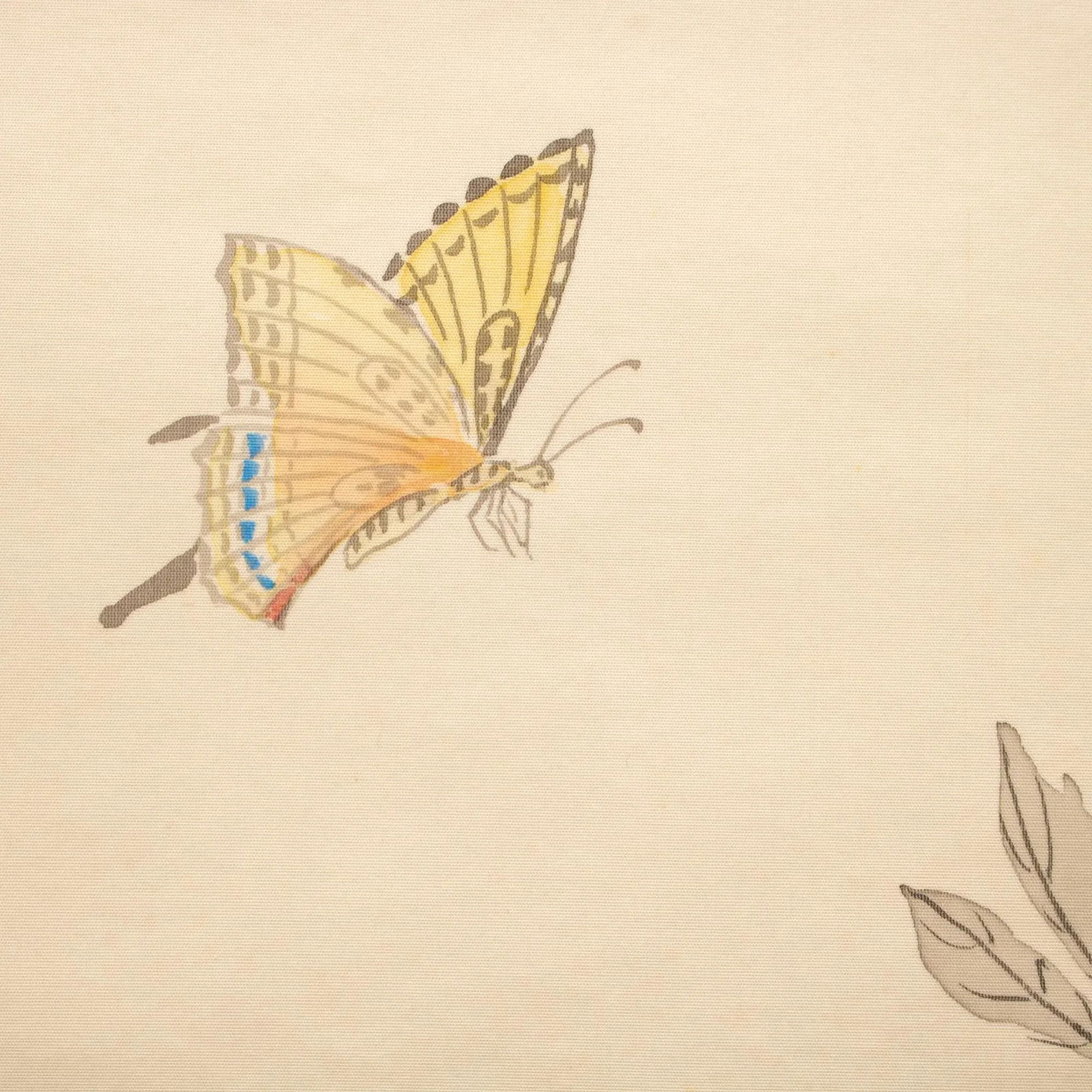 Post-1940 Showa Era Japanese Silk Scroll Painting "Butterfly and Hydrangea Flowers" - 5