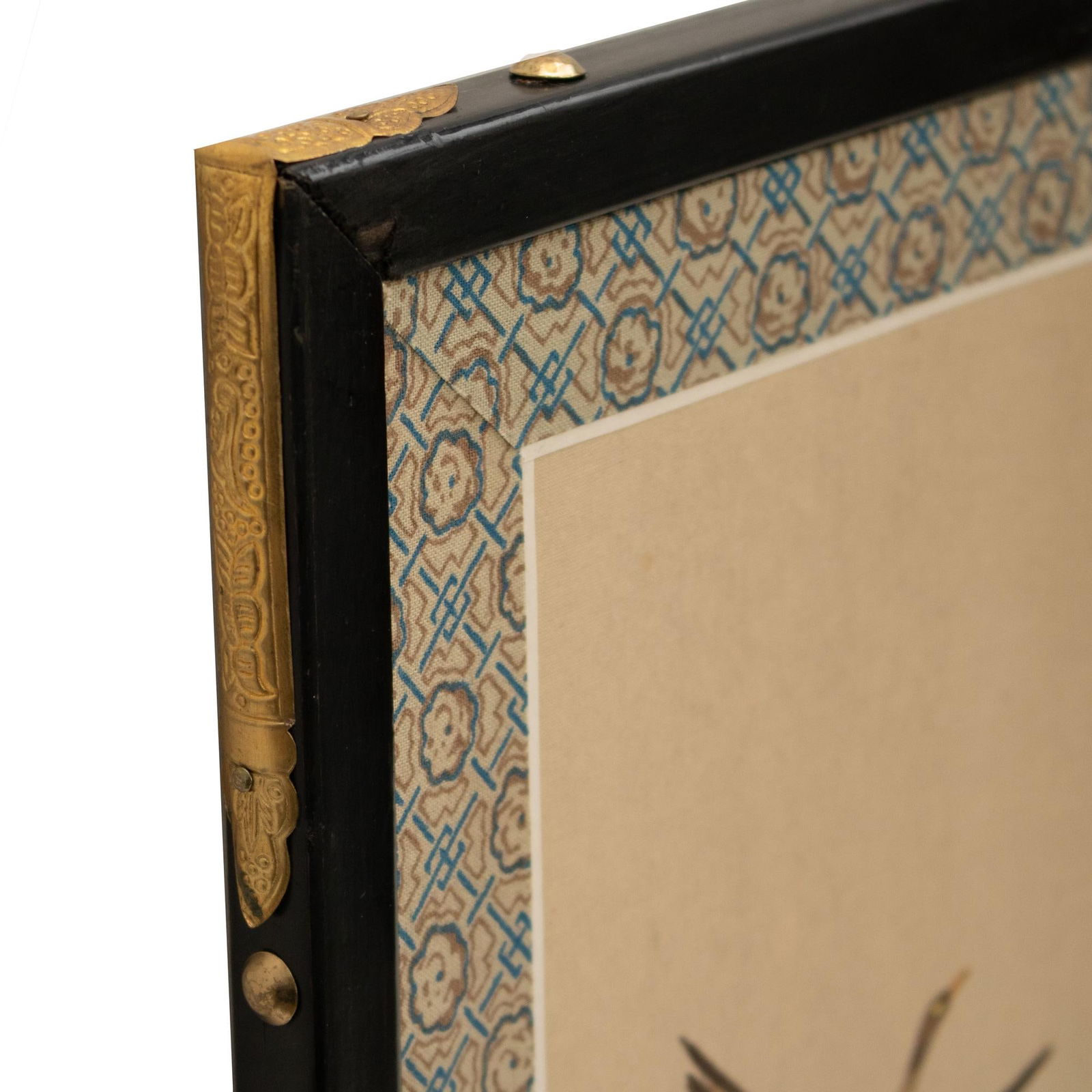 Vintage "Landscape With Geese" Small Chinese Painted Silk Screen, Circa 1950s - 9