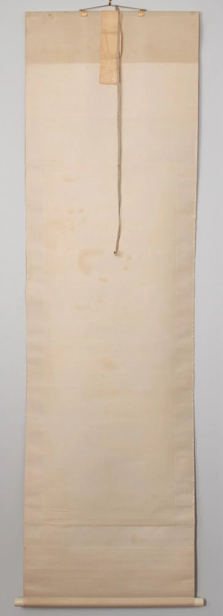 Pre-1940 Showa Era Japanese Monochrome Silk Scroll Watercolor Painting, "Landscape With River" - 9