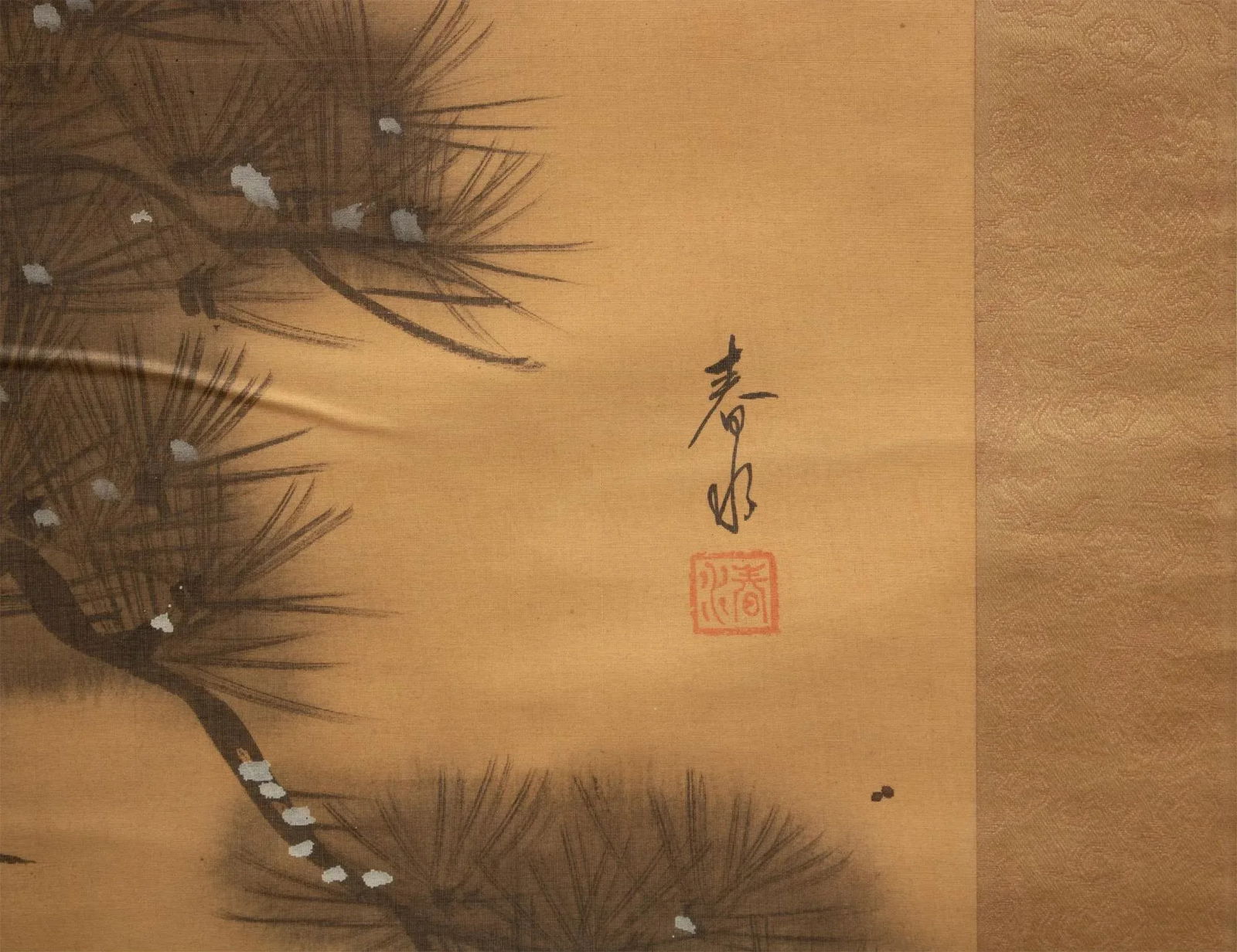 Early 20th Century Meiji to Early Showa Era Japanese Watercolor Scroll Painting, "Two Cranes on the - 6