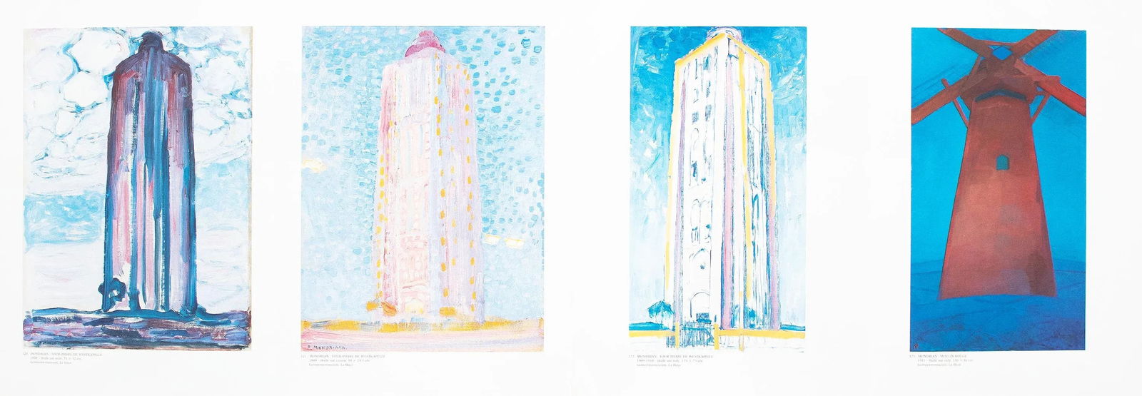 XL 1991 After Piet Mondrian "Towers and Windmill", Full-Color Parisian Print - 10