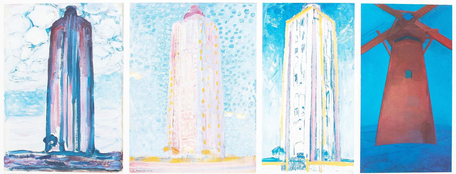 XL 1991 After Piet Mondrian "Towers and Windmill", Full-Color Parisian Print - 2