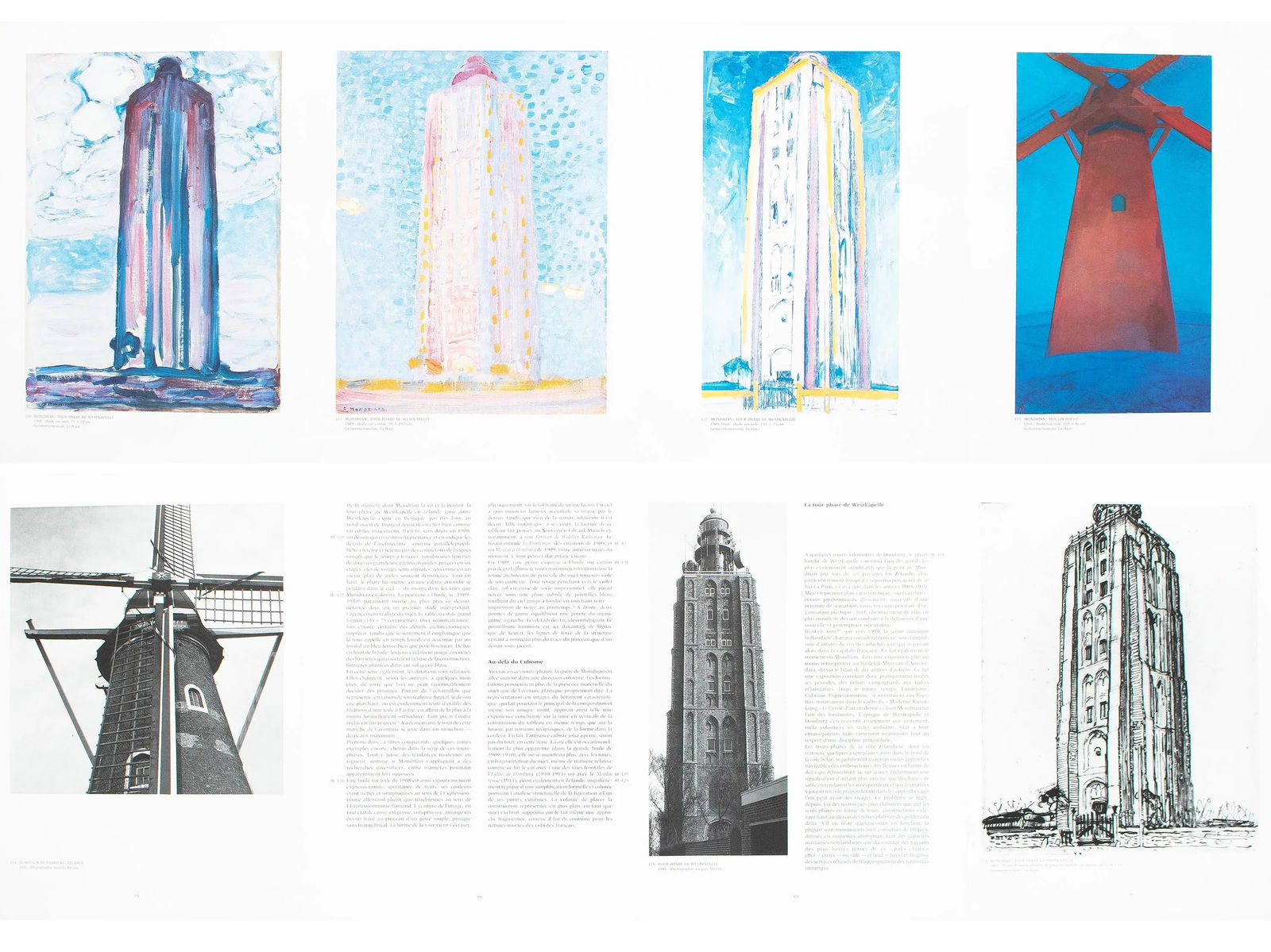 XL 1991 After Piet Mondrian "Towers and Windmill", Full-Color Parisian Print - 8