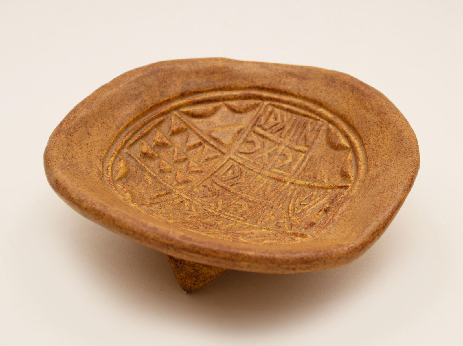 Greek Orthodox Handmade Decorative Footed Ceramic Bowl - 4