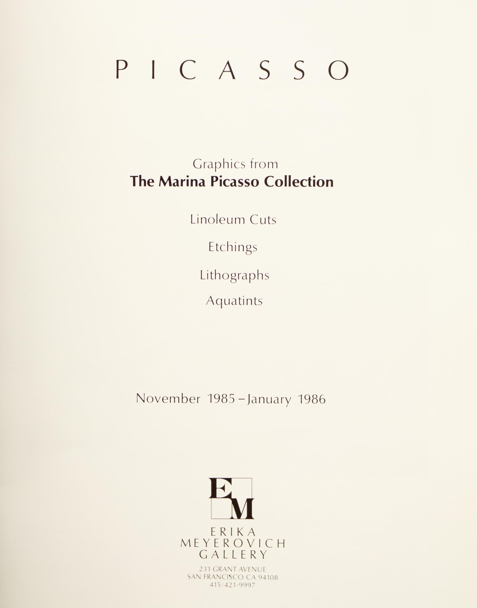 Picasso. Graphics From the Marina Picasso Collection, 1985-1986 Catalogue and Price List - 2