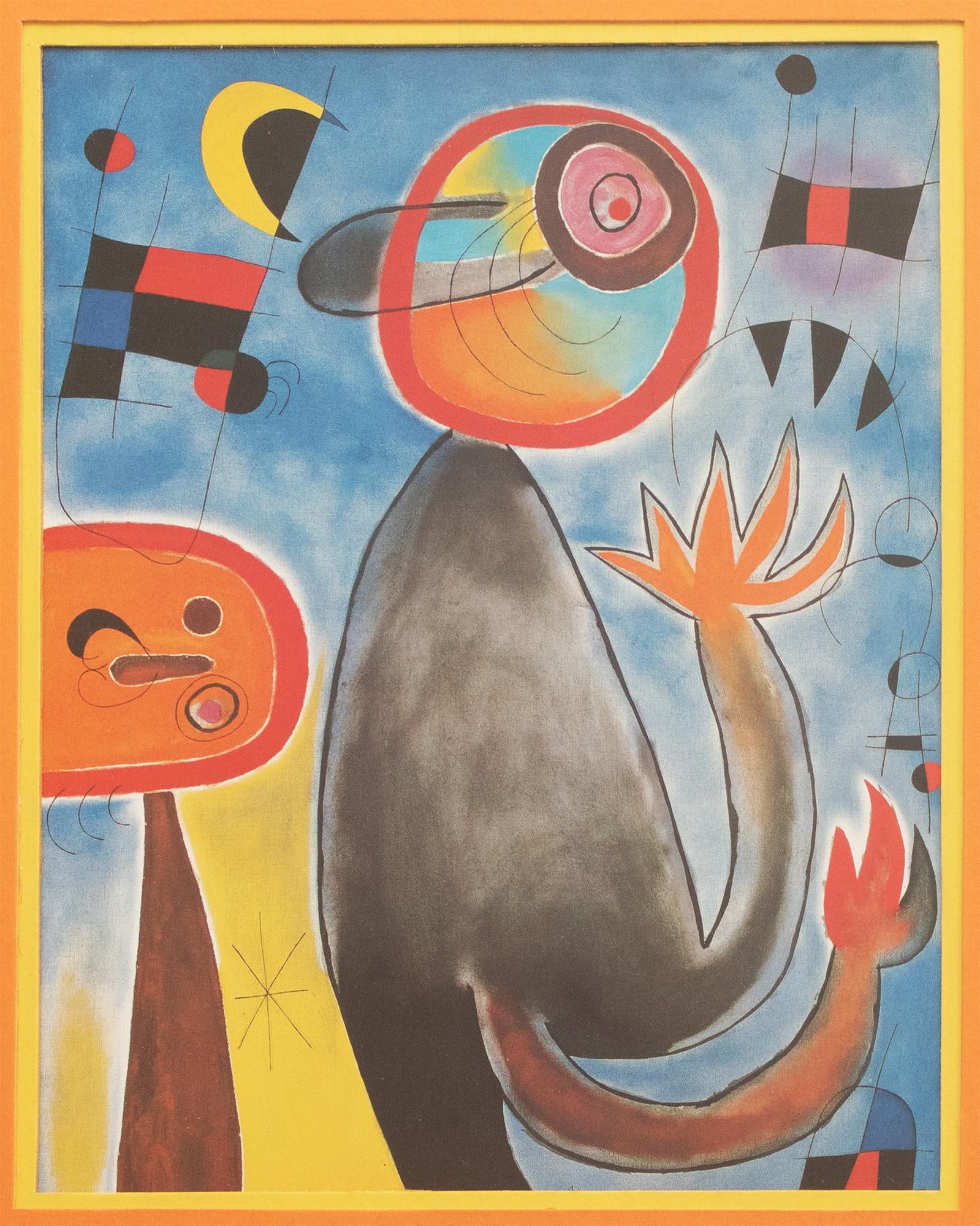 1993 After Joan Miro "Ladders Cross the Sky in a Wheel of Fire", First German Edition Framed Poster - 4