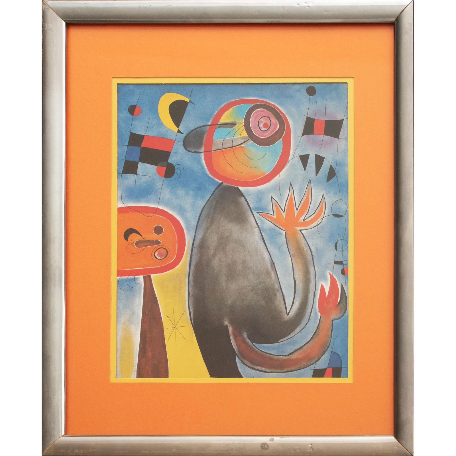 1993 After Joan Miro "Ladders Cross the Sky in a Wheel of Fire", First German Edition Framed Poster - 5