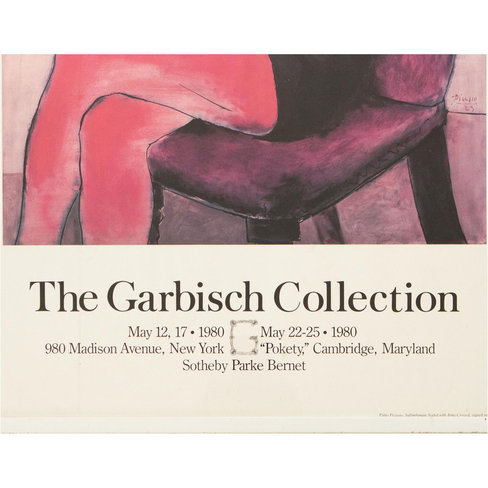 1980 After Pablo Picasso, the Garbisch Collection Estate Auction Poster, Framed - 3