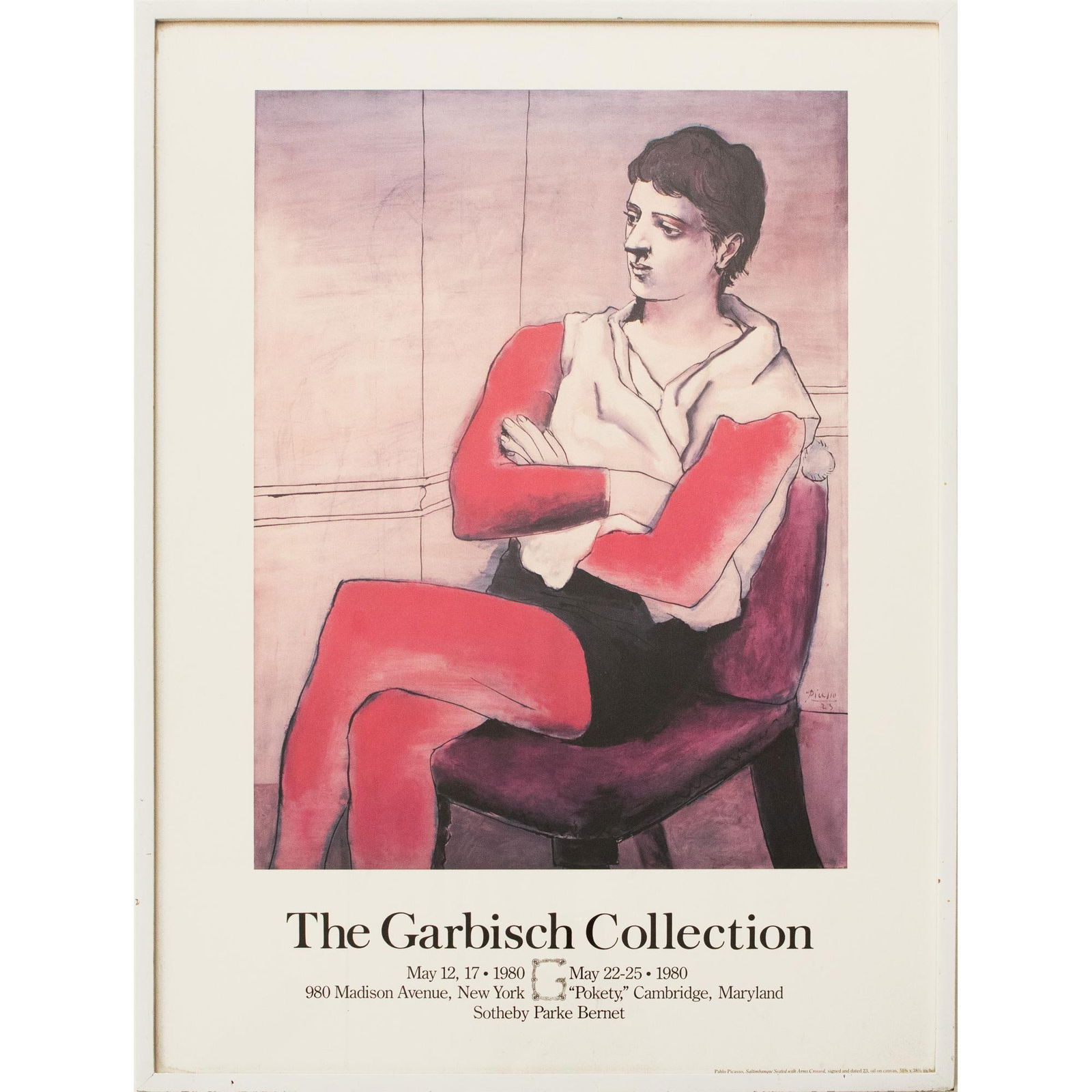 1980 After Pablo Picasso, the Garbisch Collection Estate Auction Poster, Framed - 9