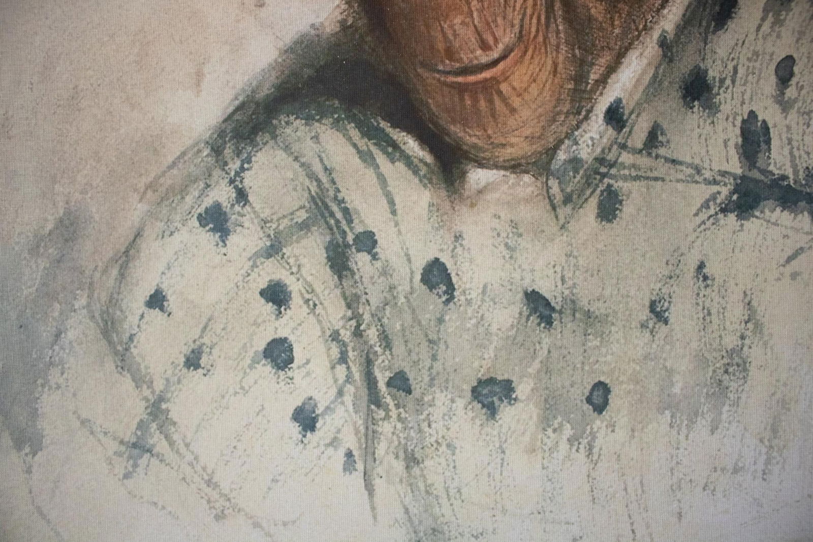 After Edward Lear "Portrait of Chimpanzee", Large Reproduction Print in Antique Frame - 5