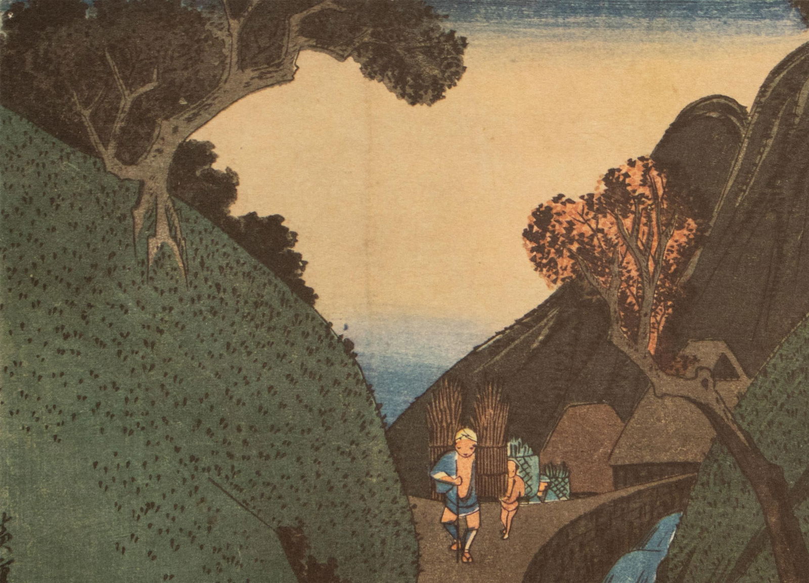 1960 After Hiroshige "The 53 Stations of Tokaido Road: 21st Station" French Ukiyo-E Print - 4