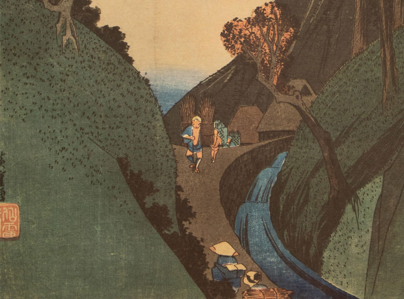 1960 After Hiroshige "The 53 Stations of Tokaido Road: 21st Station" French Ukiyo-E Print - 6