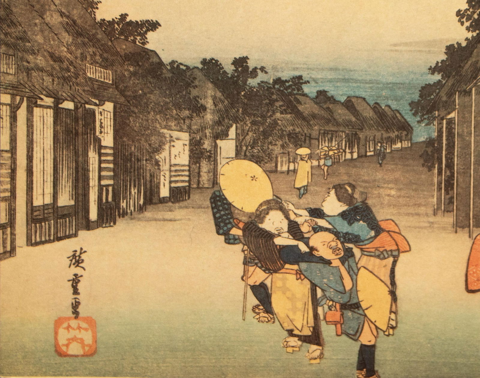 1960 After Hiroshige "The 53 Stations of Tokaido Road: 35h Station" French Ukiyo-E Print - 6