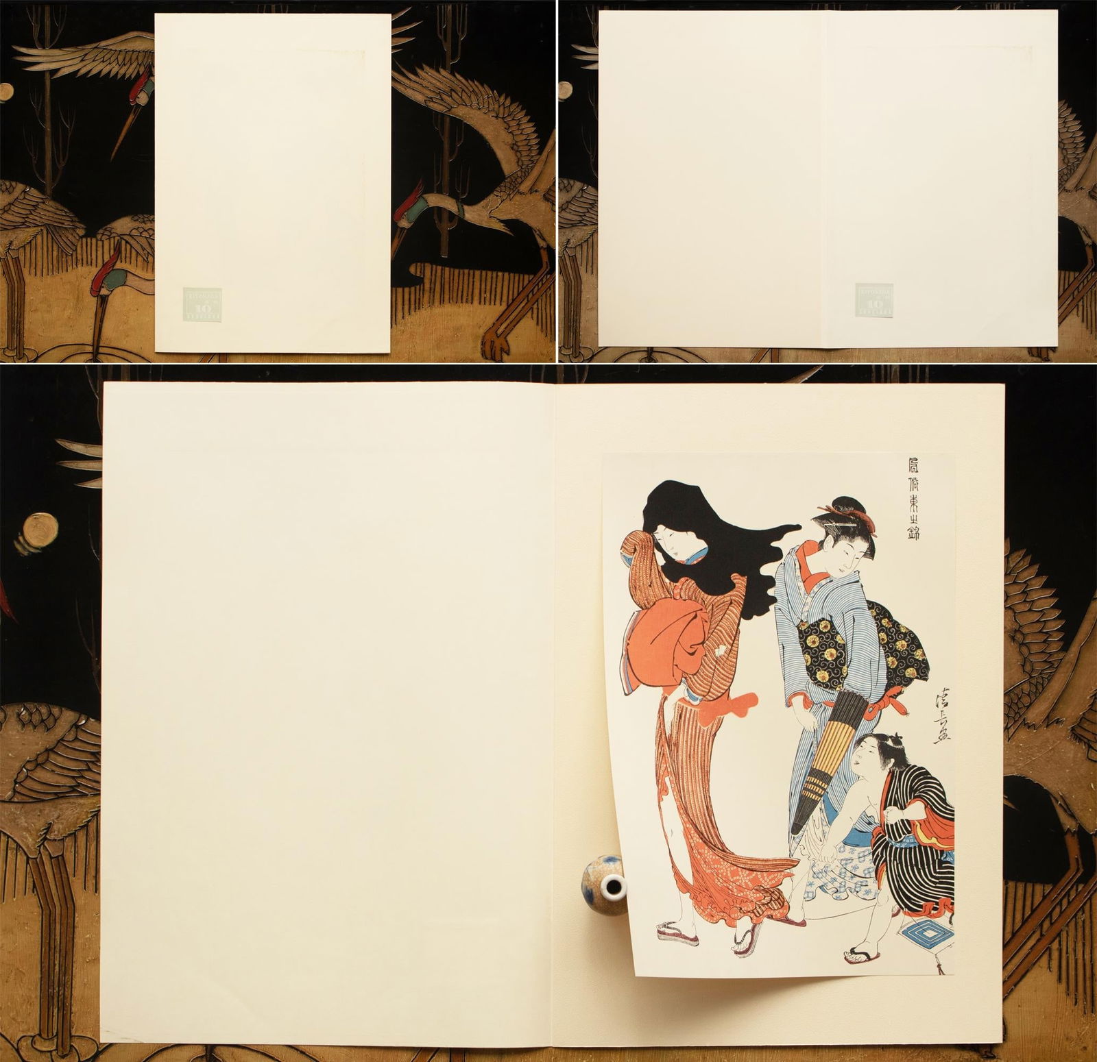 1964 After Kiyonaga "Genre Scenes of the Brocades of the East - the Entangled Kite String", Full-Col - 2