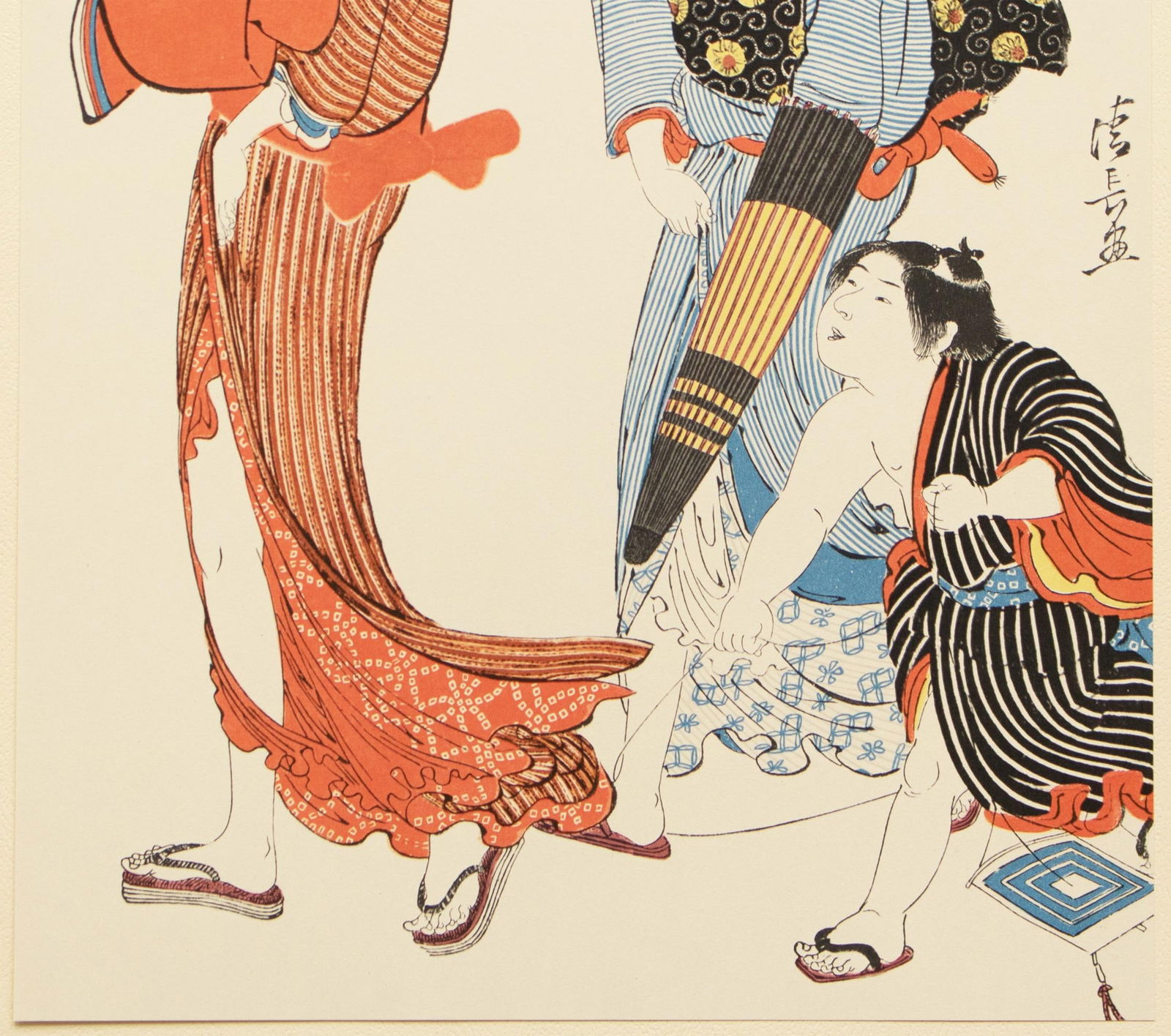 1964 After Kiyonaga "Genre Scenes of the Brocades of the East - the Entangled Kite String", Full-Col - 5