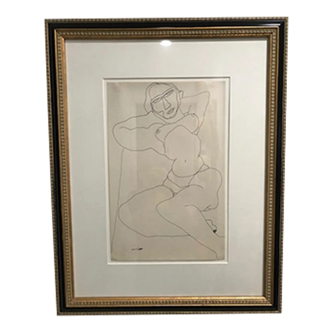 1930s Nude Drawing by Louise Nevelson, Framed: A BEAUTIFUL PEN and INK drawing by the famous Artist and American sculptor, LOUISE NEVELSON dated 1936. I believe this may be a self portrait. It was part of a series, I purchased the best one in