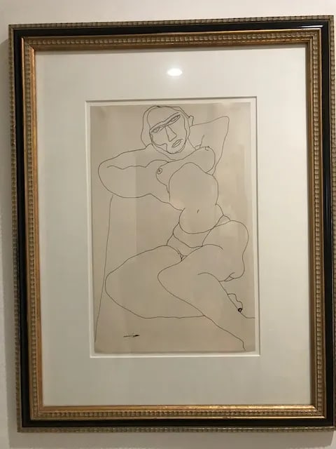 1930s Nude Drawing by Louise Nevelson, Framed - 3