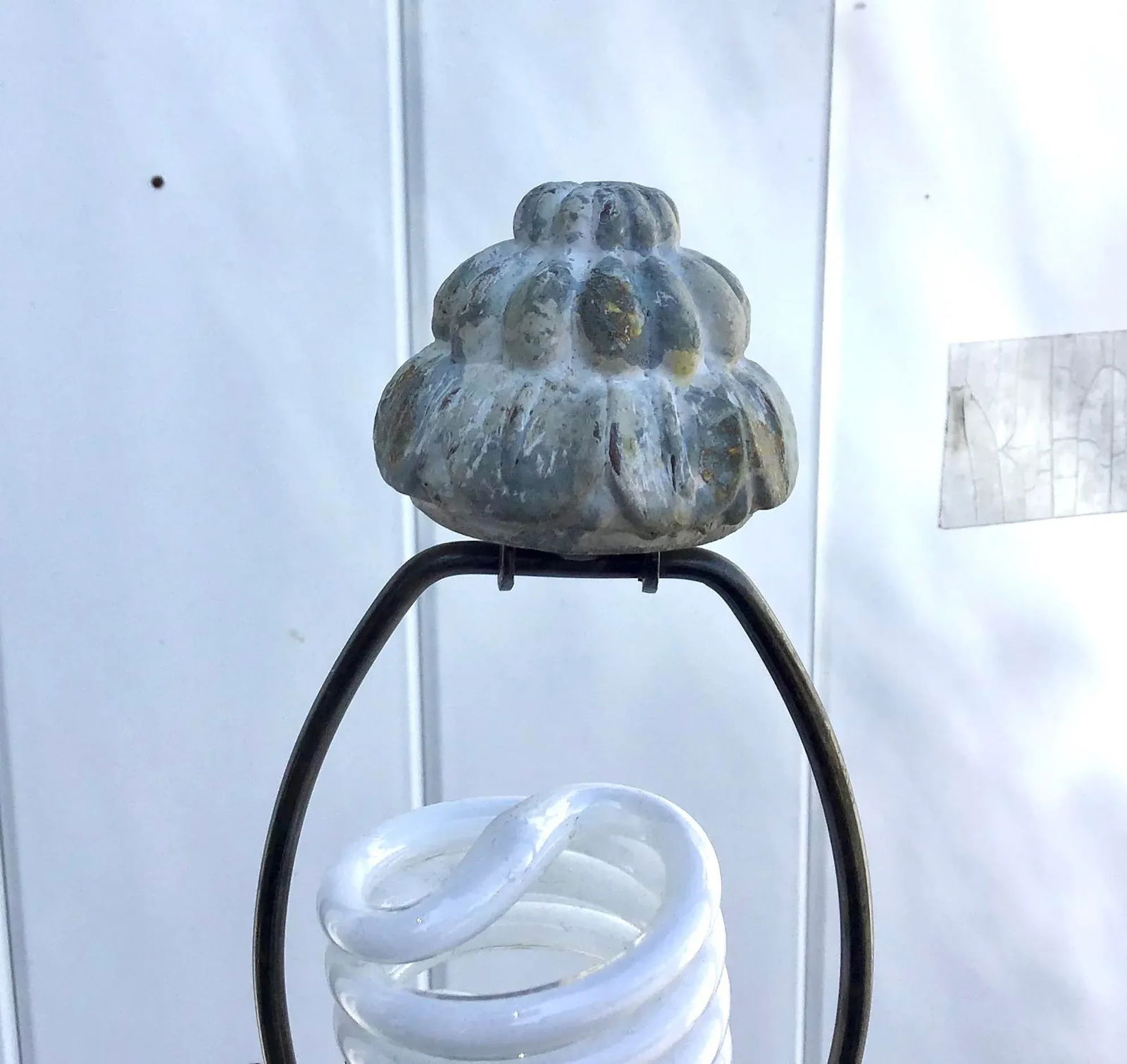 Carved Distressed Wood Italian Urn Table Lamps - 3