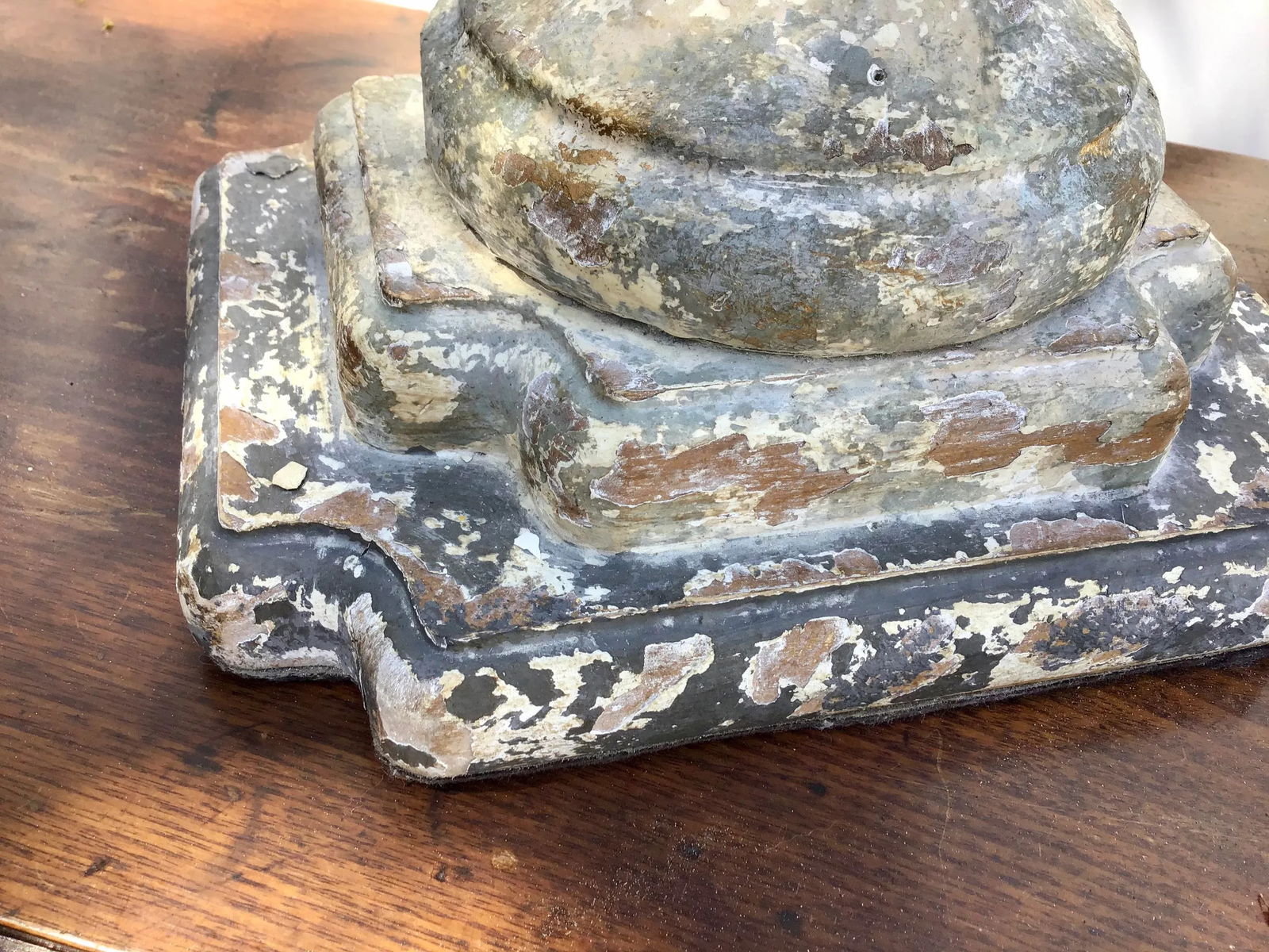 Carved Distressed Wood Italian Urn Table Lamps - 6