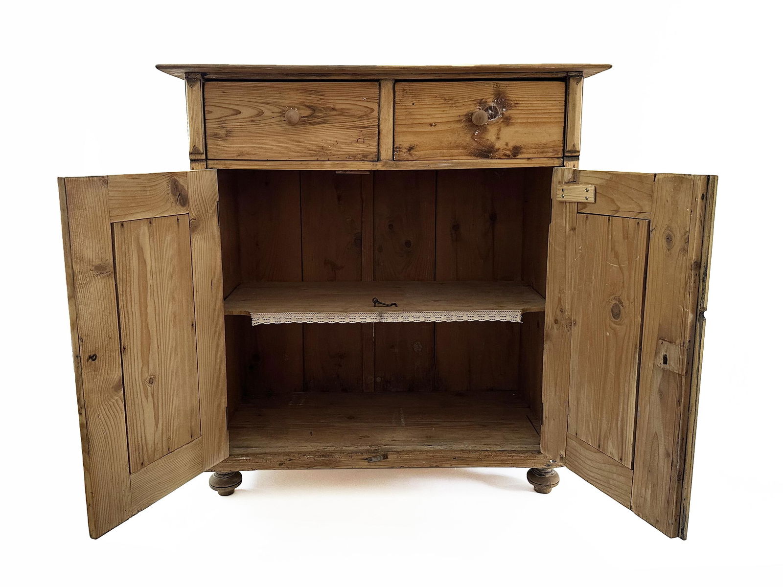 1880s Antique European Scrubbed Pine Cabinet - 3
