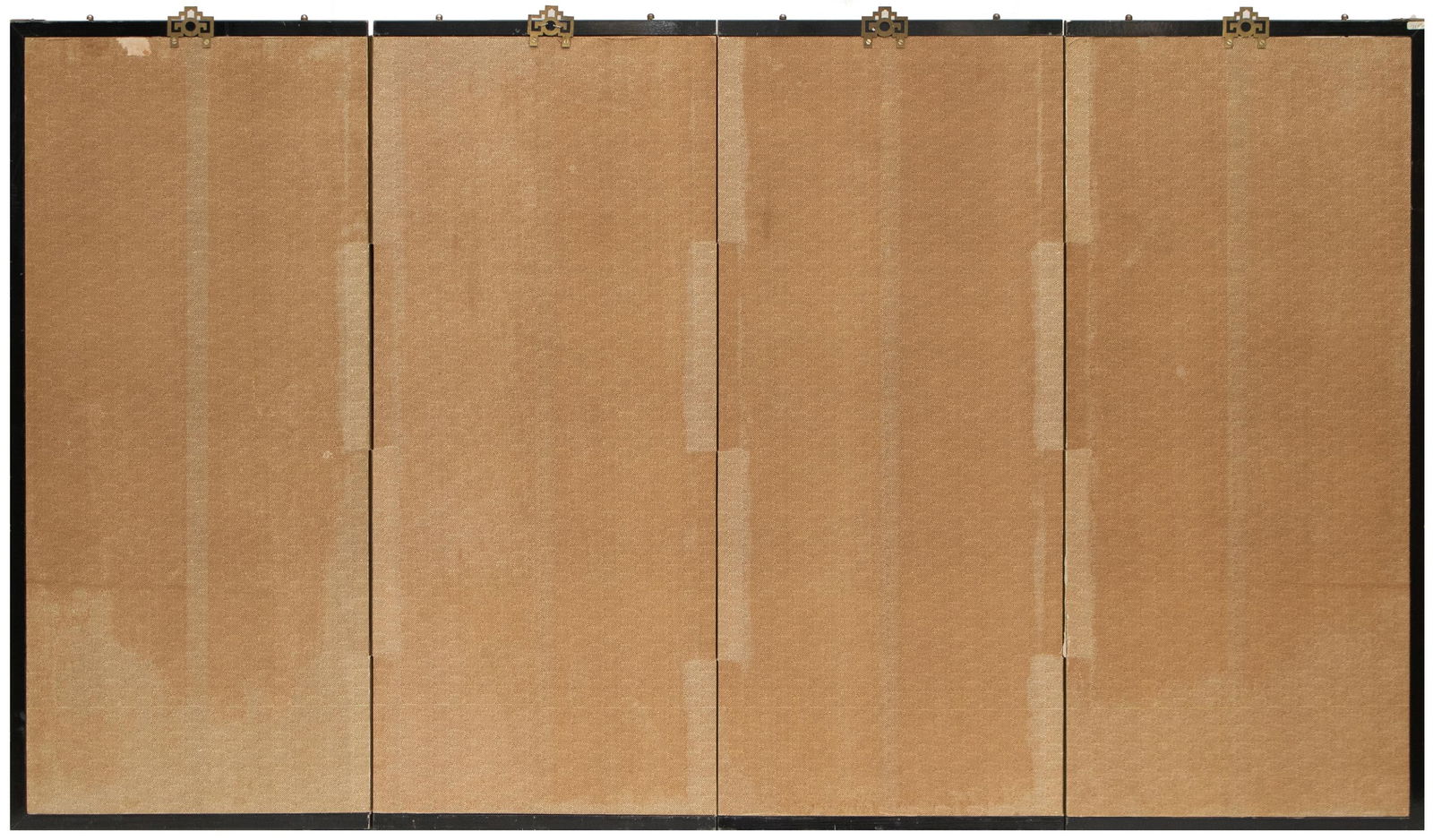 1950-1960s Chinoiserie Style Painted Silk Screen With Flower Cart - 11