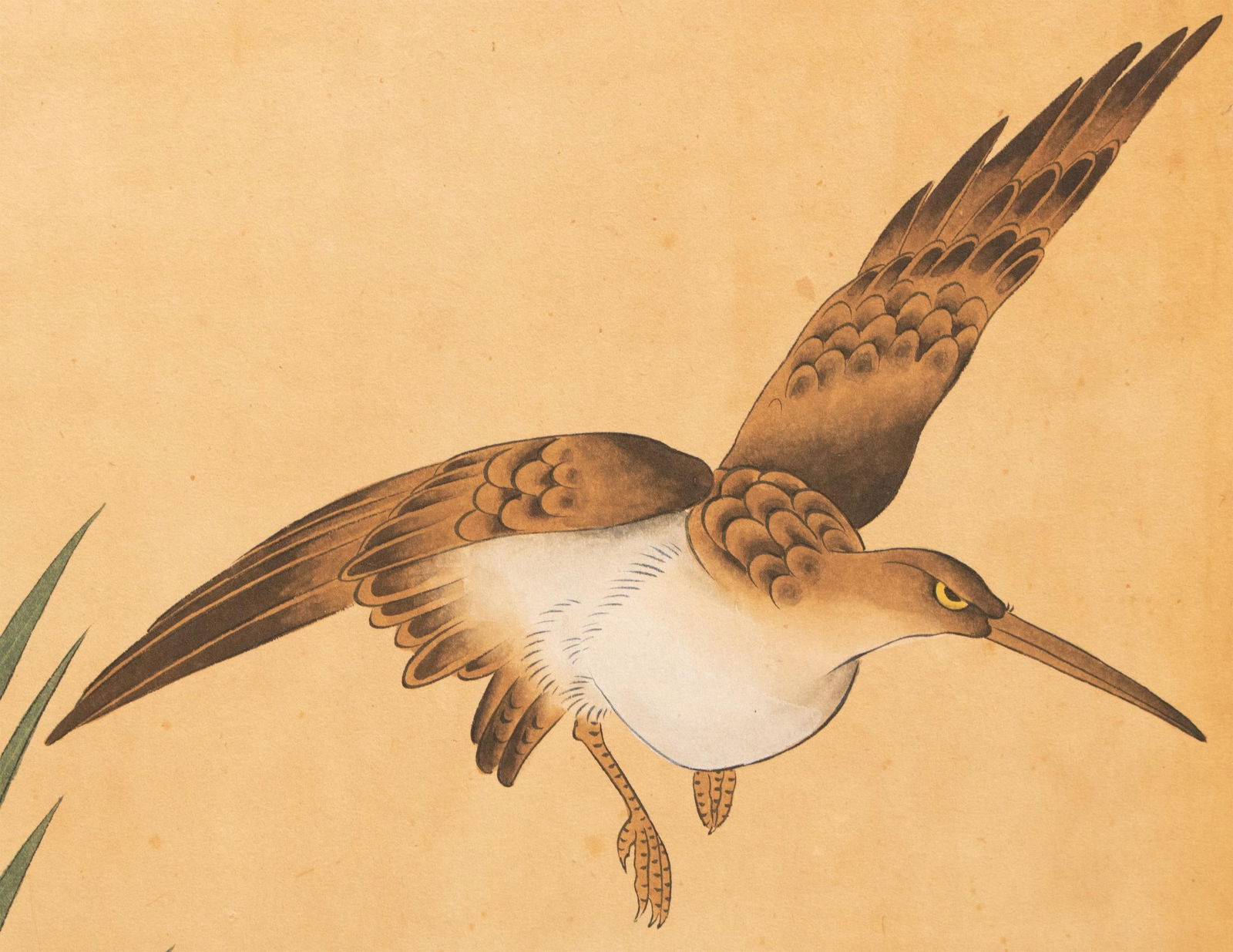 C. 1970s Japanese Style Painted Folding Screen "Pond Herons and Irises" - 8