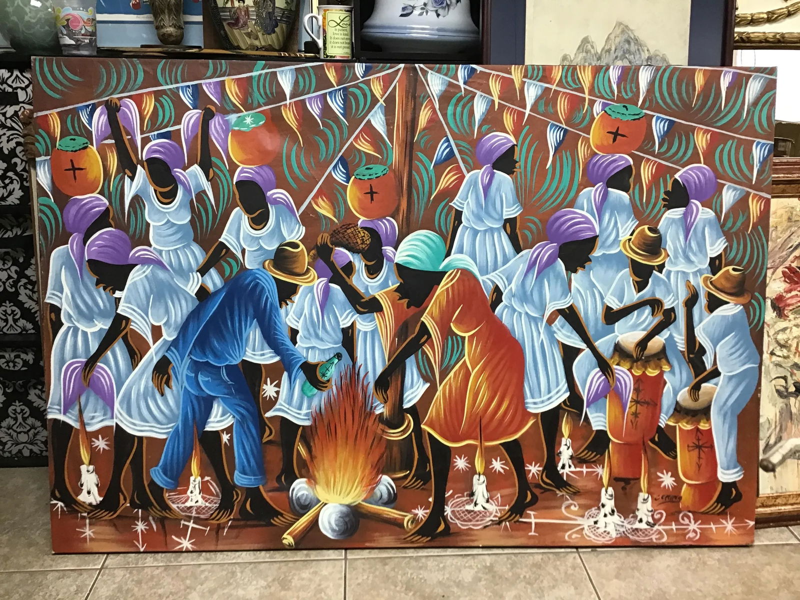 Large Vintage Haitian Painting - 11