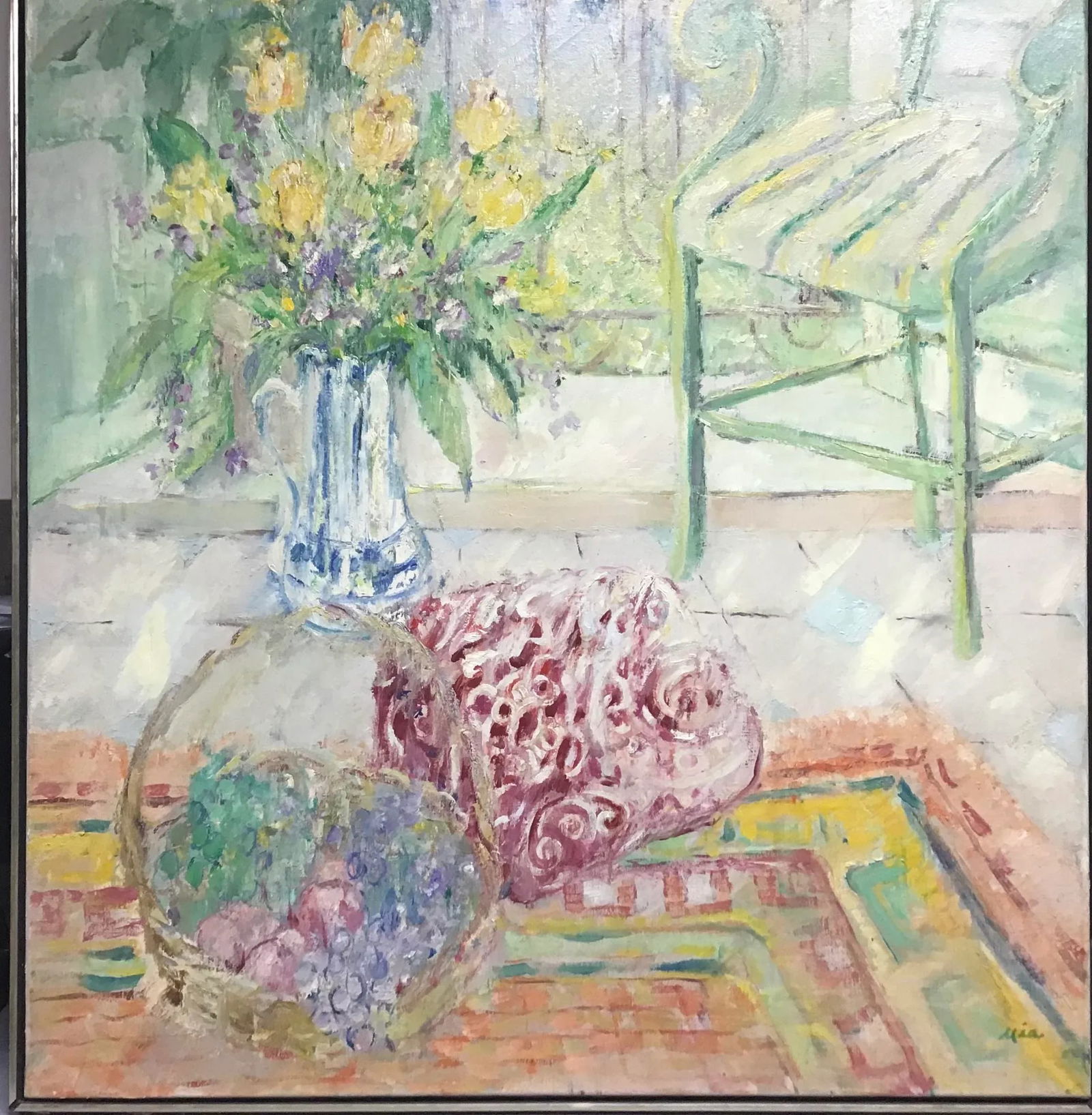 Large Original Oil on Canvas Still Life Signed Painting - 2