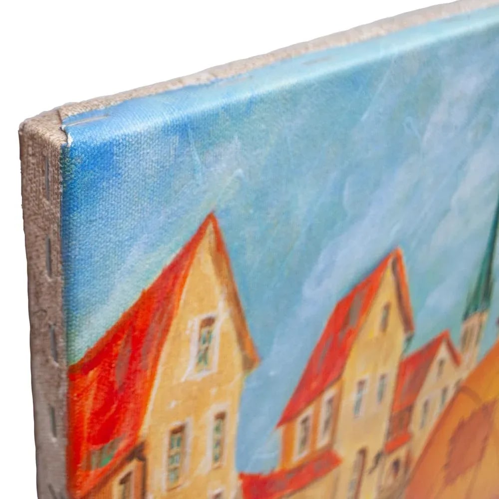 2012 Vlad Pronkin Original "Big Pear in an Old City" Surrealist Painting, Signed - 9