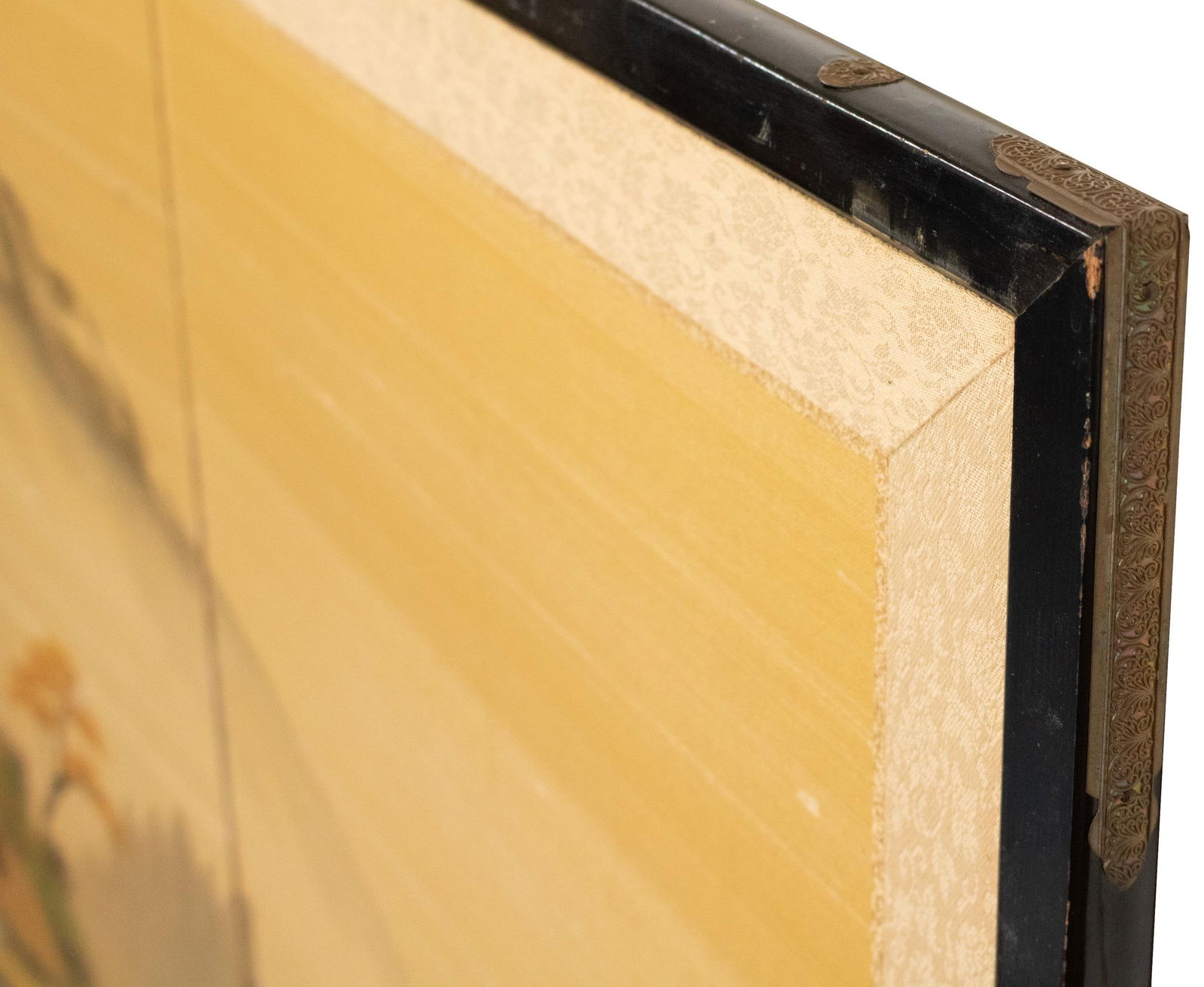 1960s ShÅwa Era Japanese 3-Panel Byobu Screen "Landscape With Mountain and Trees" - 10