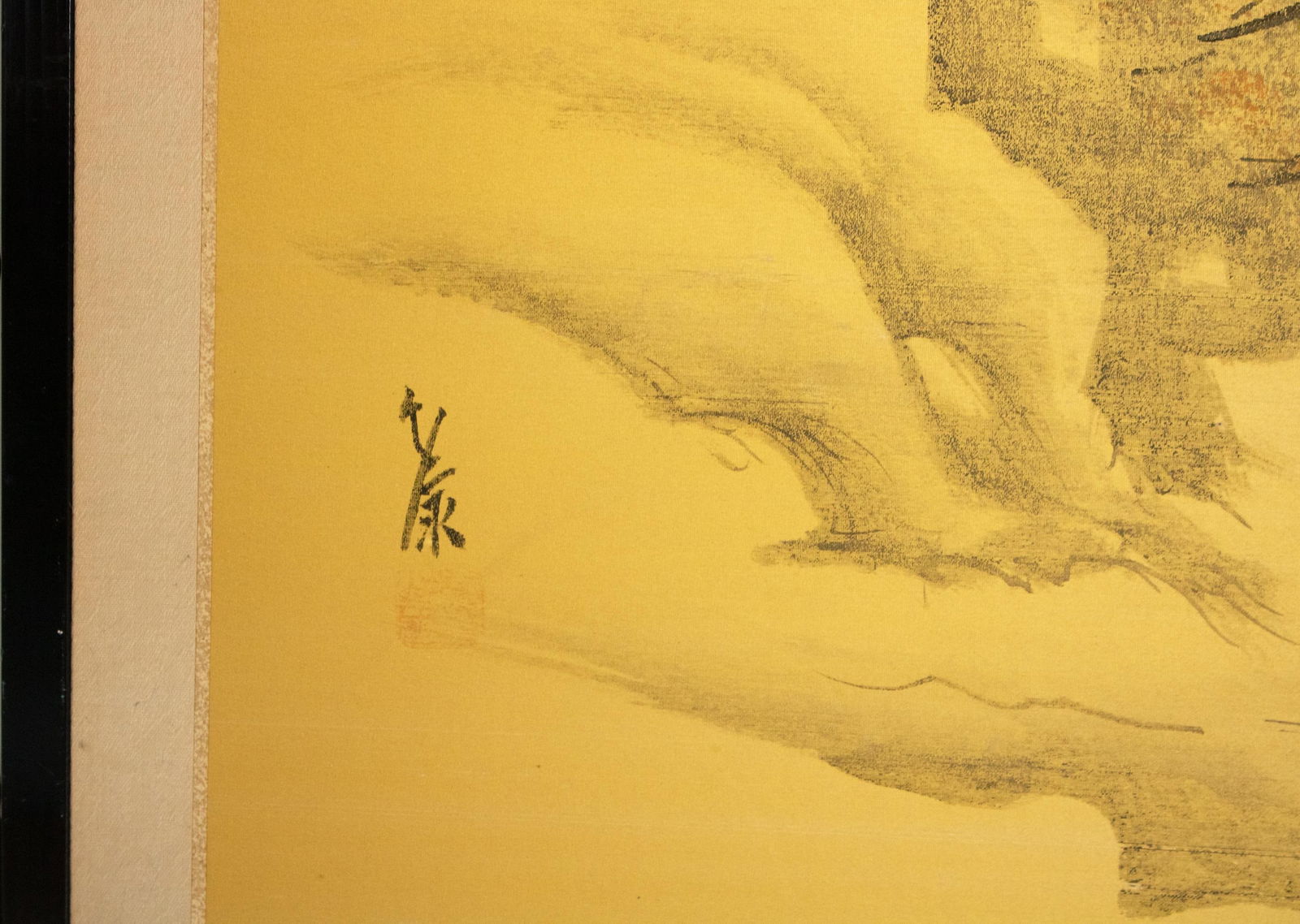 1960s ShÅwa Era Japanese 3-Panel Byobu Screen "Landscape With Mountain and Trees" - 11